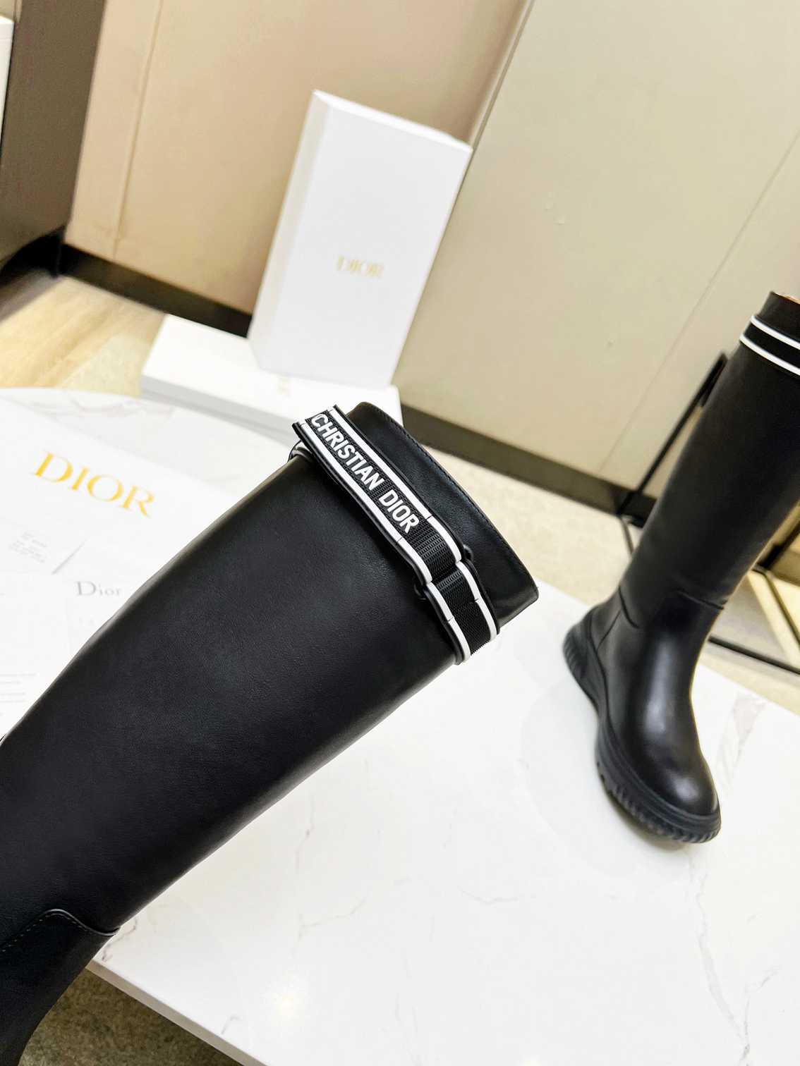 DIOR D RACER BOOT CALFSKIN BLACK KDI781VEA S17X