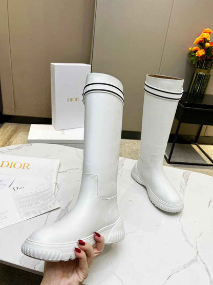 DIOR D RACER BOOT CALFSKIN WHITE