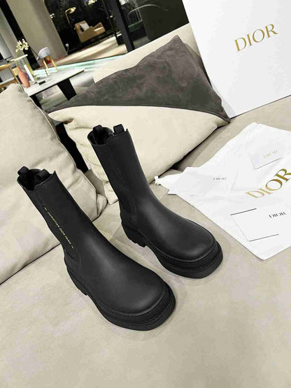 DIOR TRIAL ANKLE BOOTS LEATHER BLACK