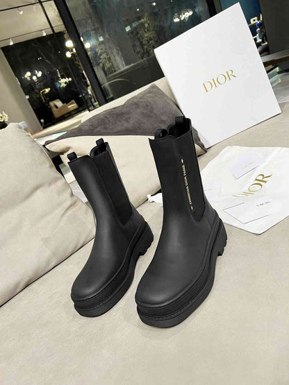 DIOR TRIAL ANKLE BOOTS LEATHER BLACK