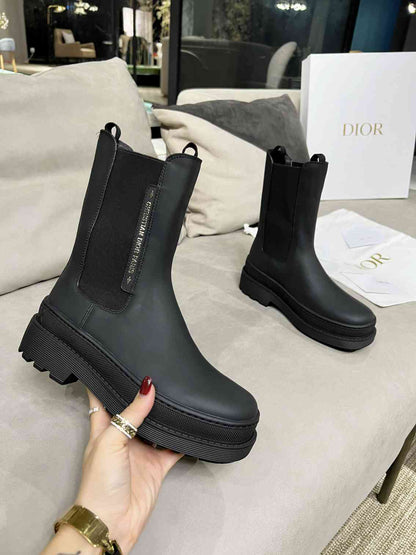 DIOR TRIAL ANKLE BOOTS LEATHER BLACK