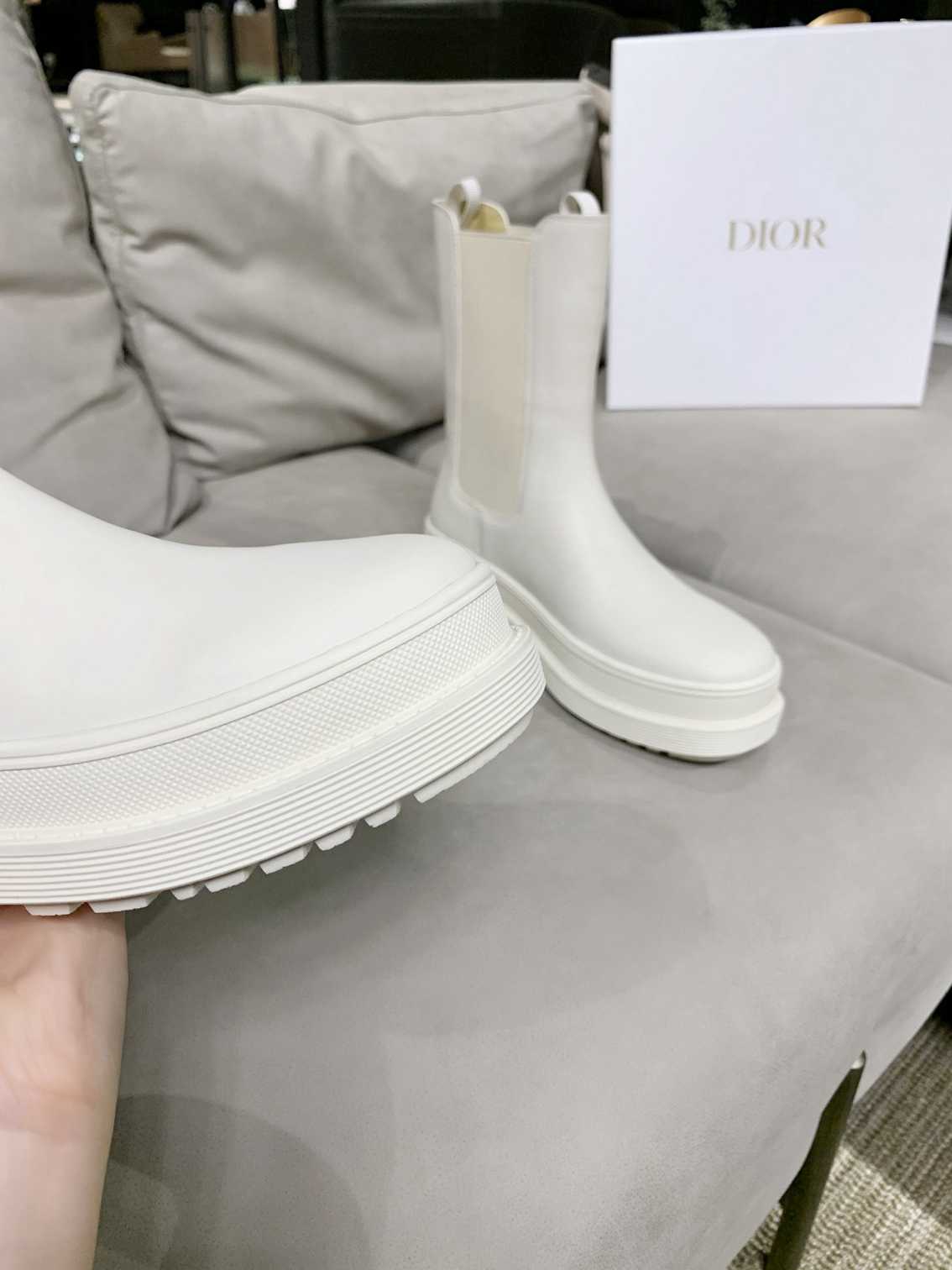 DIOR TRIAL ANKLE BOOTS LEATHER WHITE