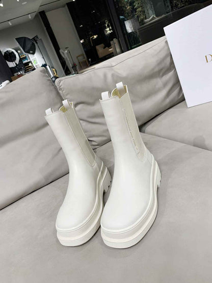 DIOR TRIAL ANKLE BOOTS LEATHER WHITE