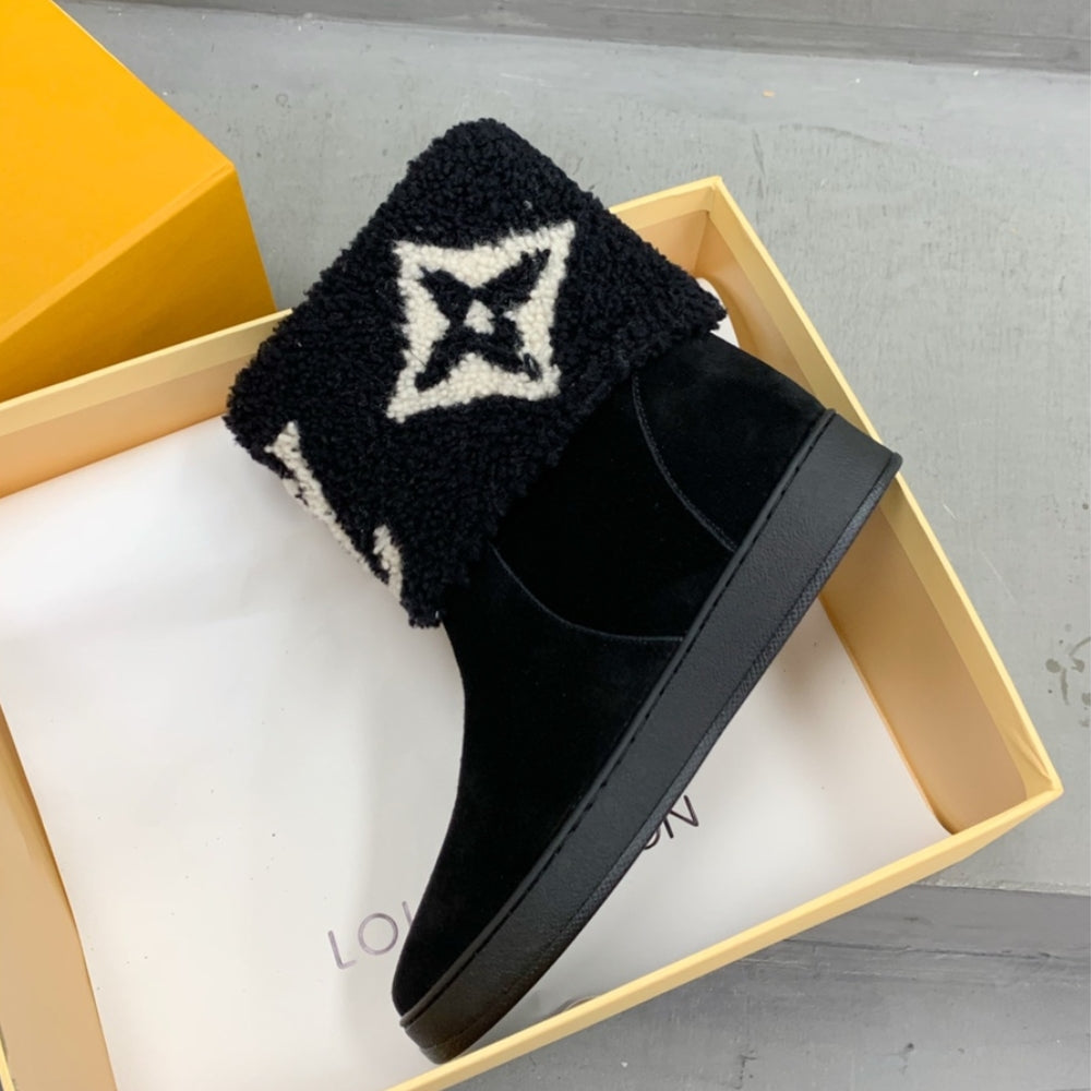 LV SNOWDROP FLAT ANKLE BOOT BLACK 1AACHV