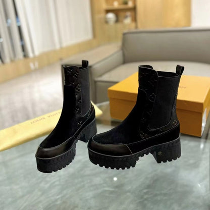 LV LAUREATE PLATFORM CHELSEA BOOT BLACK 1AC7W6