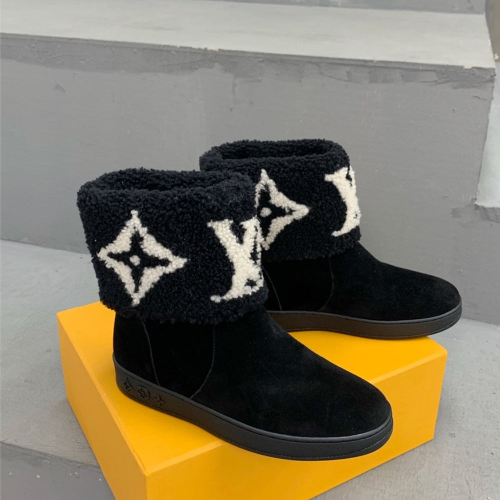 LV SNOWDROP FLAT ANKLE BOOT BLACK 1AACHV