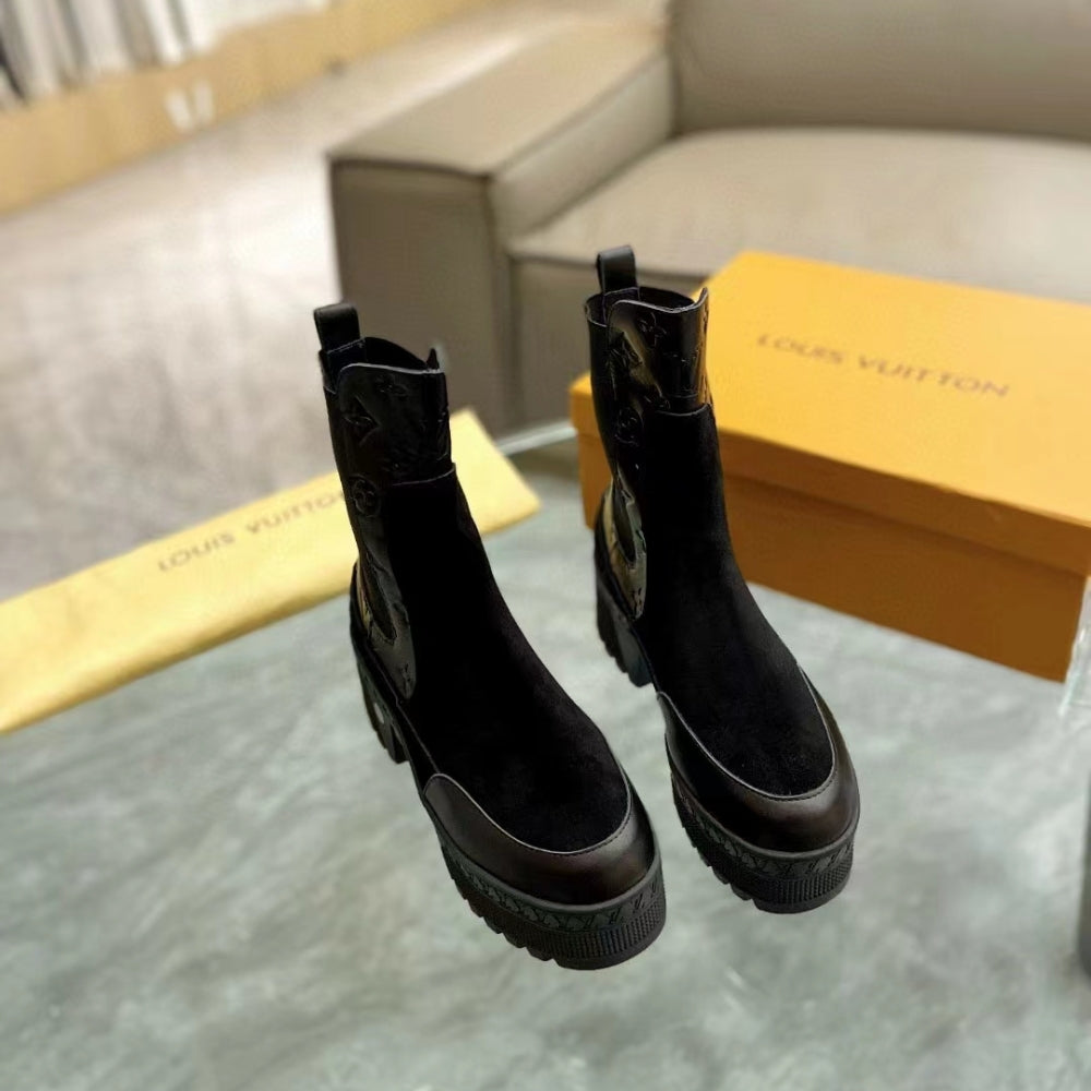 LV LAUREATE PLATFORM CHELSEA BOOT BLACK 1AC7W6