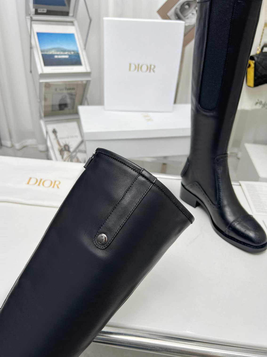 DIOR D FOLK BOOT CALFSKIN BLACK