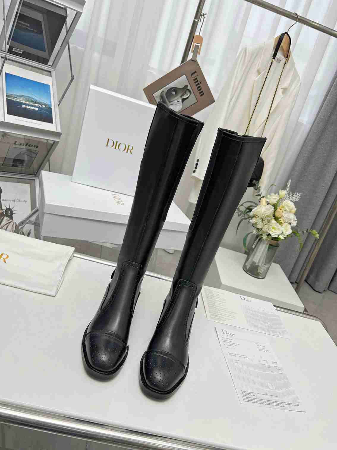 DIOR D FOLK BOOT CALFSKIN BLACK