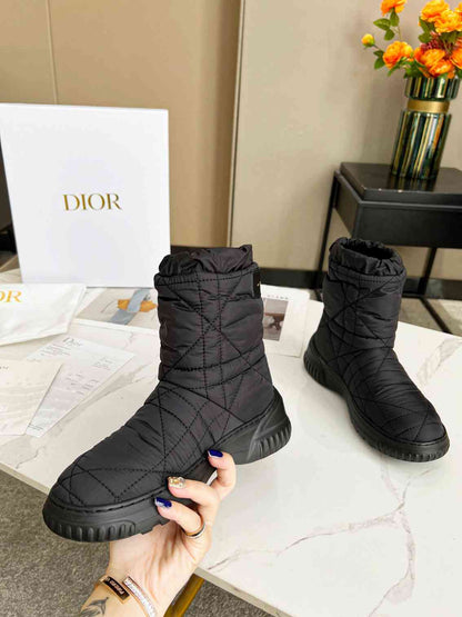 DIOR FROST ANKLE BOOT BLACK QUILTED NYLON BLACK