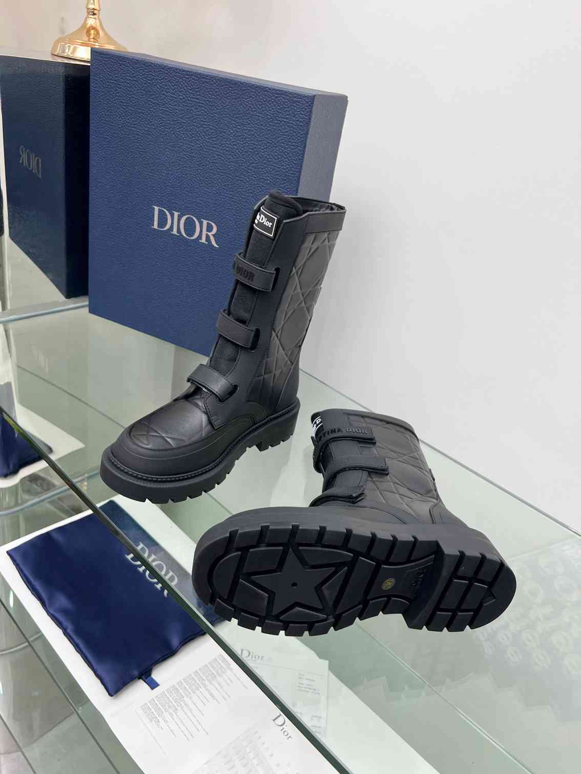 DIOR DIO(R)EVOLUTION ANKLE BOOTS RUBBER MACCROCANNAGE BLACK