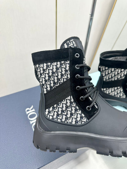 DIOR GARDEN LACE UP BOOT BLACK 3BO315ZYH H961