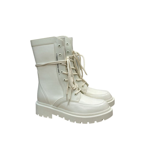 DIOR D TRAP ANKLE BOOT WHITE