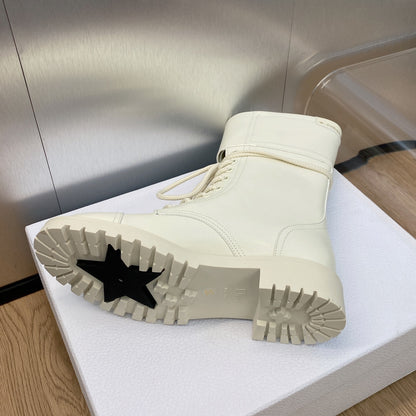 DIOR D TRAP ANKLE BOOT WHITE