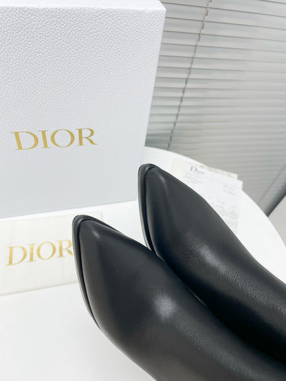 DIOR LEATHER ANKLE BOOTS BLACK