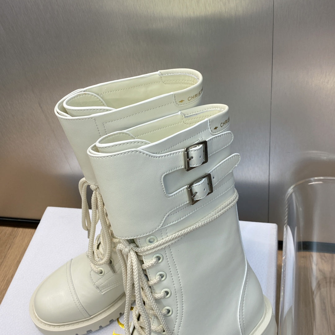 DIOR D TRAP ANKLE BOOT WHITE