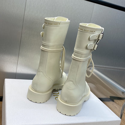 DIOR D TRAP ANKLE BOOT WHITE