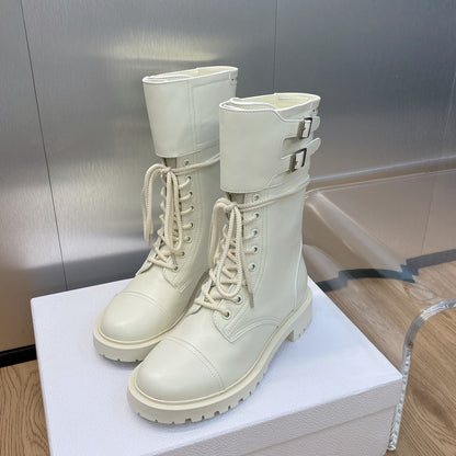 DIOR D TRAP ANKLE BOOT WHITE