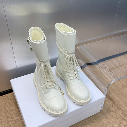 DIOR D TRAP ANKLE BOOT WHITE