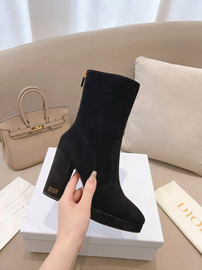 DIOR D RISE ANKLE BOOTS BLACK