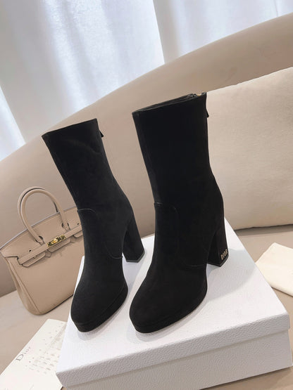 DIOR D RISE ANKLE BOOTS BLACK