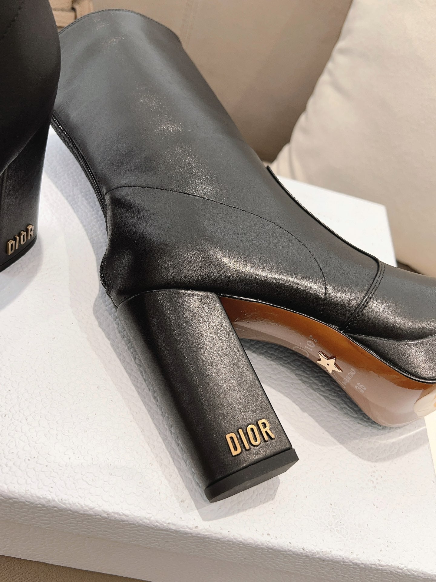 DIOR D RISE ANKLE BOOTS BLACK