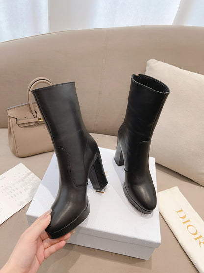 DIOR D RISE ANKLE BOOTS BLACK