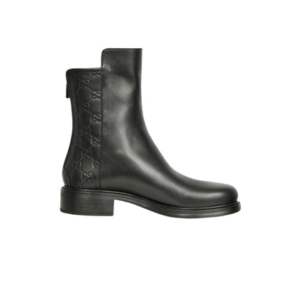 GUCCI LEATHER ANKLE BOOTS BLACK