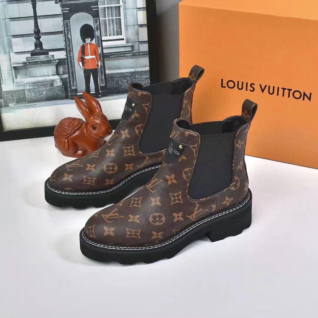 LV LV BEAUBOURG ANKLE BOOTS CACAO BROWN 1A8QCL