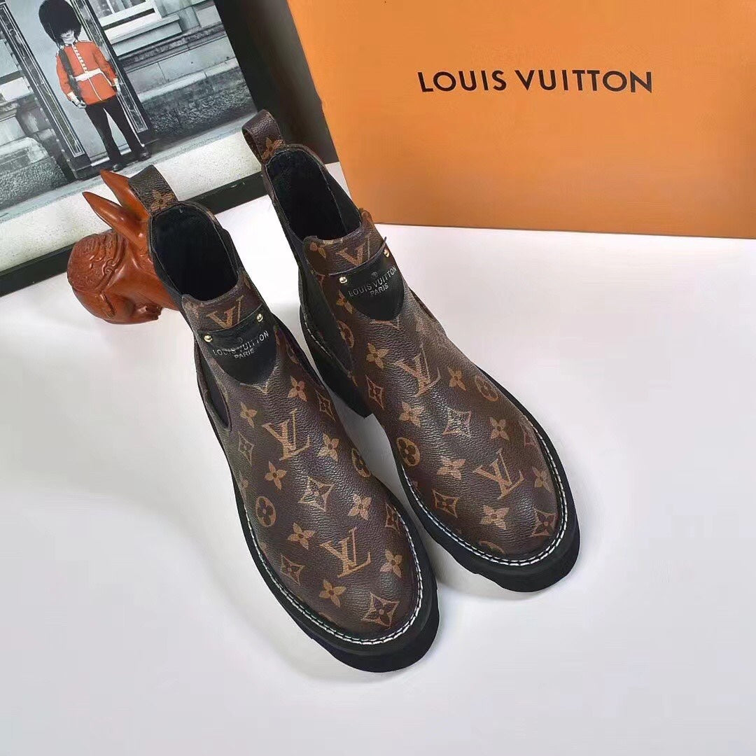 LV LV BEAUBOURG ANKLE BOOTS CACAO BROWN 1A8QCL