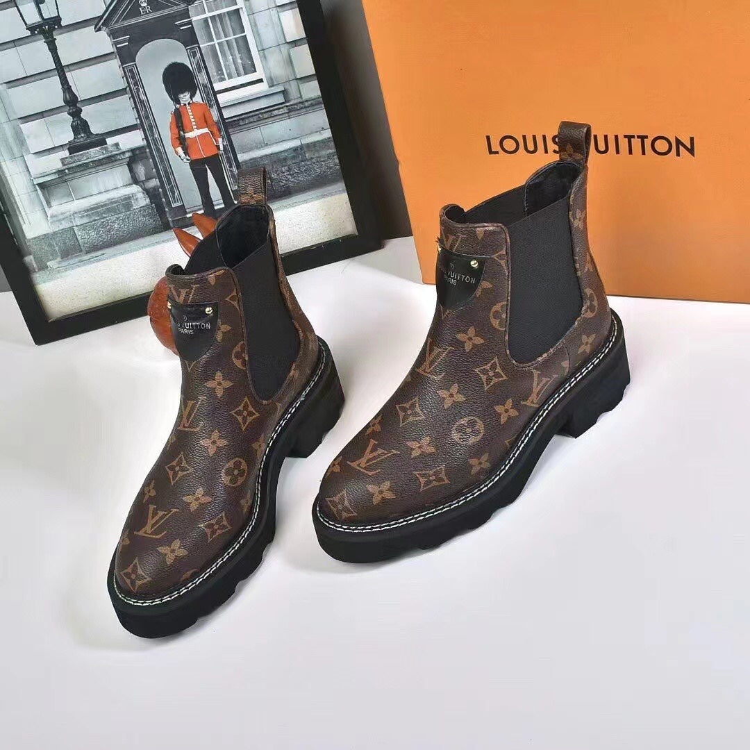 LV LV BEAUBOURG ANKLE BOOTS CACAO BROWN 1A8QCL