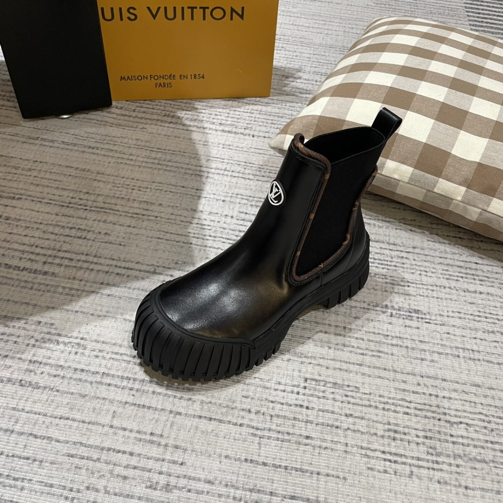 LV RUBY FLAT ANKLE BOOTS BLACK 1AB0FO