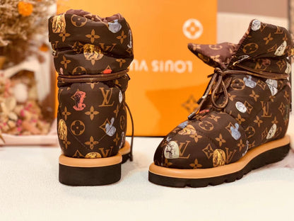 LV PILLOW COMFORT ANKLE BOOT MONOGRAM CANVAS