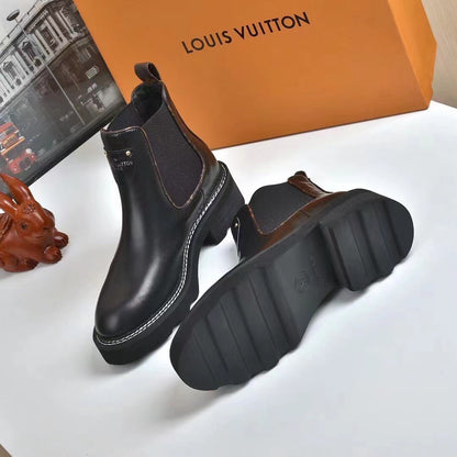 LV LV BEAUBOURG ANKLE BOOTS CALF LEATHER BLACK 1A8949