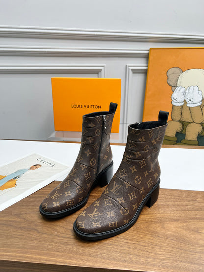 LV JAZZ BOOTS MONOGRAM EBENE BROWN 1ADBKP