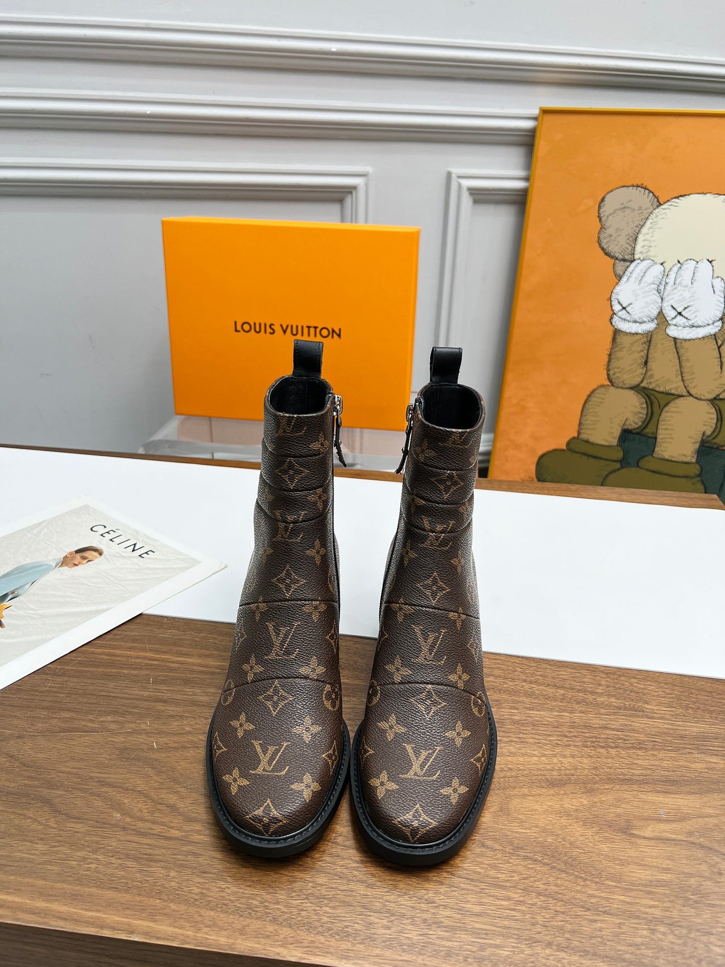 LV JAZZ BOOTS MONOGRAM EBENE BROWN 1ADBKP