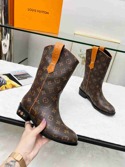 LV LV RIDER BOOTS MONOGRAM BROWN