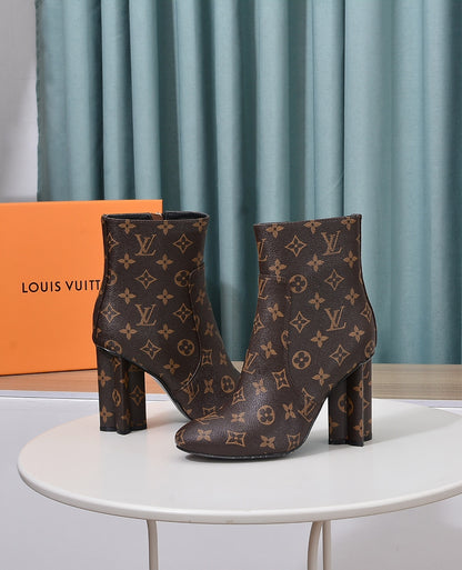 LV SILHOUETTE ANKLE BOOT MONOGRAM BROWN