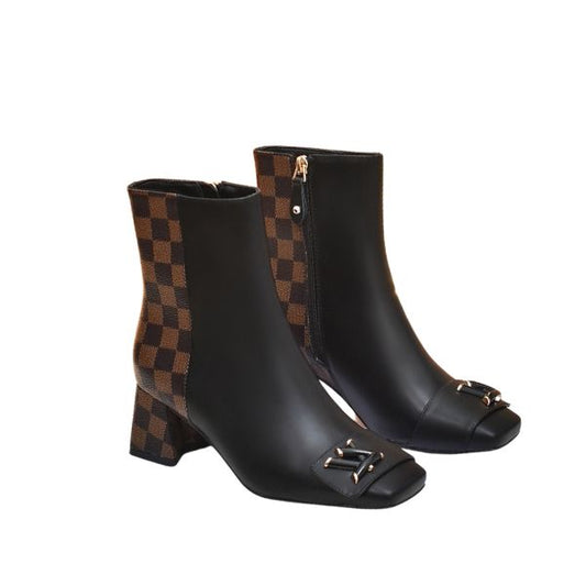 LV SHAKE ANKLE BOOTS BLACK AND BROWN