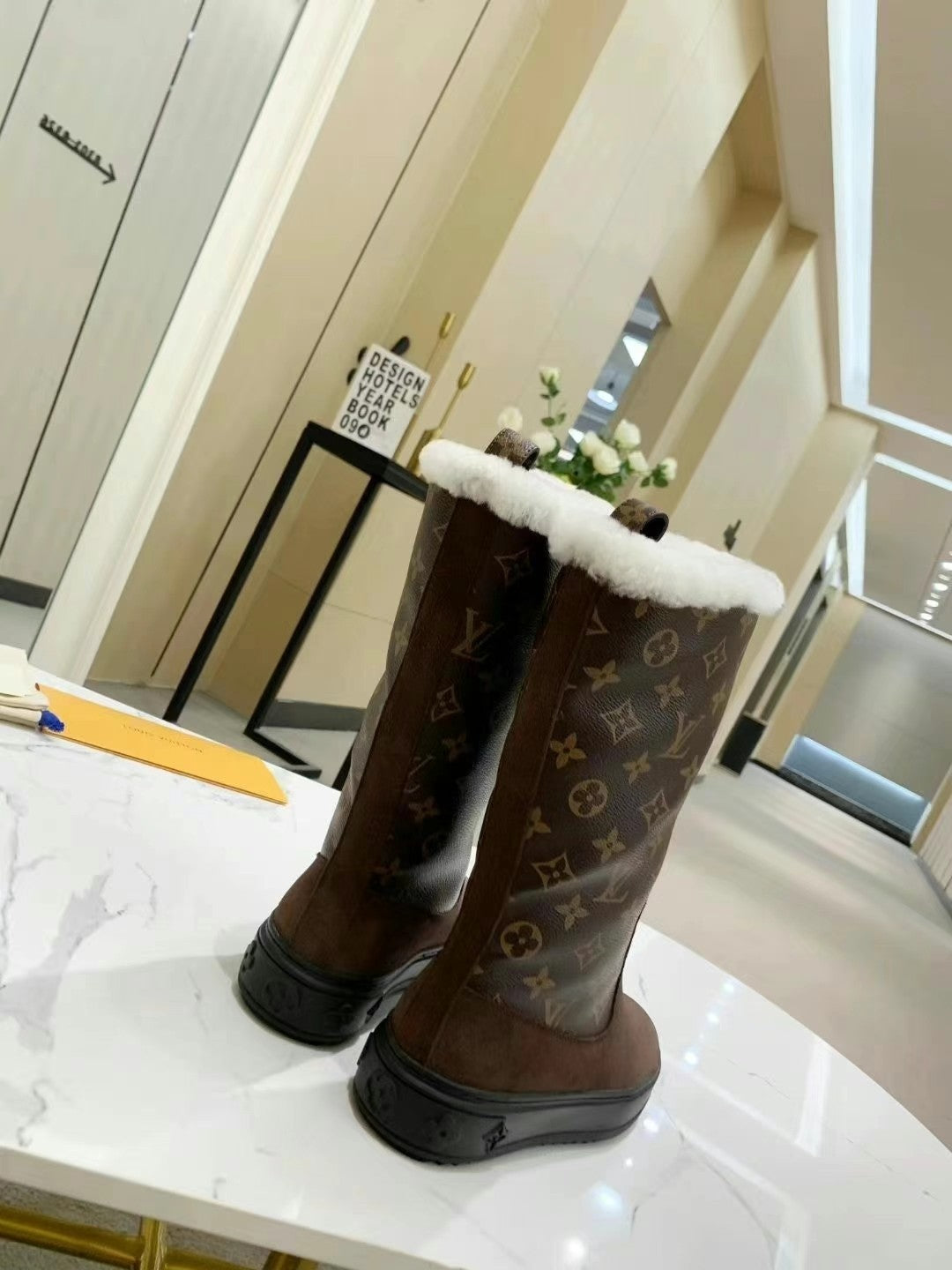 LV SUEDE MONOGRAM BOOTS BROWN