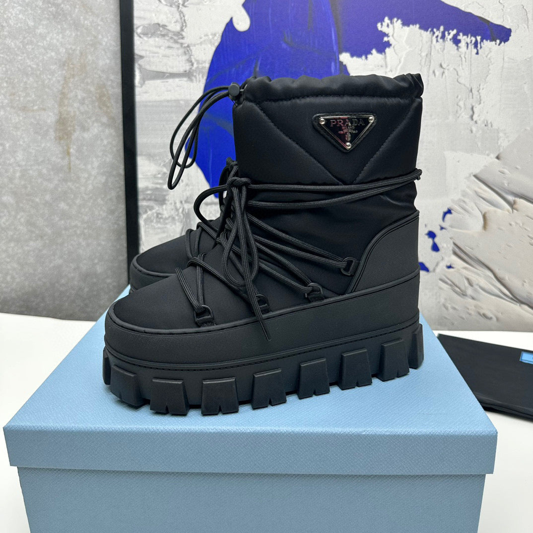 PRADA NYLON GABARDINE APRÈS SKI BOOTIES BLACK 1U007N 3LFV F0002 F 040