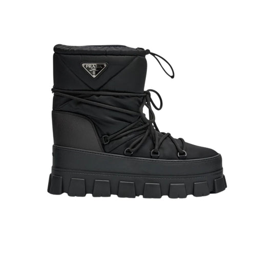 PRADA NYLON GABARDINE APRÈS SKI BOOTIES BLACK 1U007N 3LFV F0002 F 040