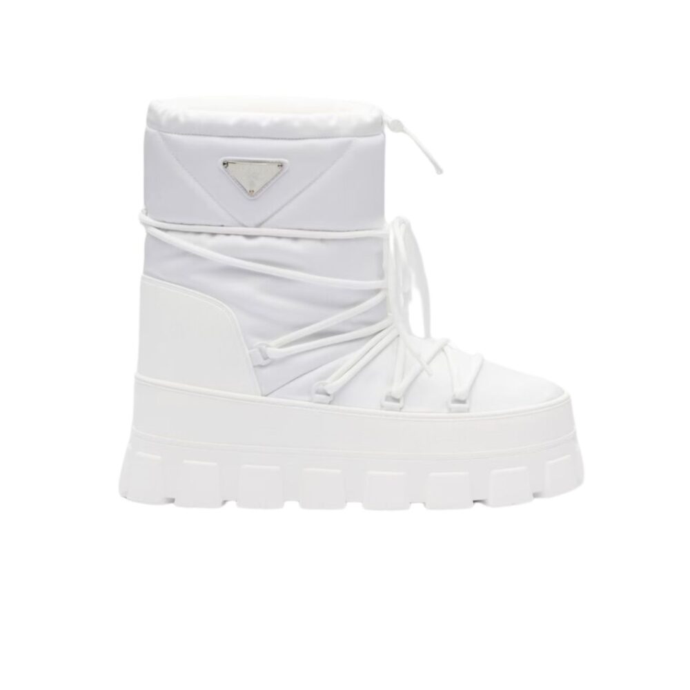 PRADA NYLON GABARDINE APRÈS SKI BOOTIES WHITE 2U007N 3LFV F0009 F 040