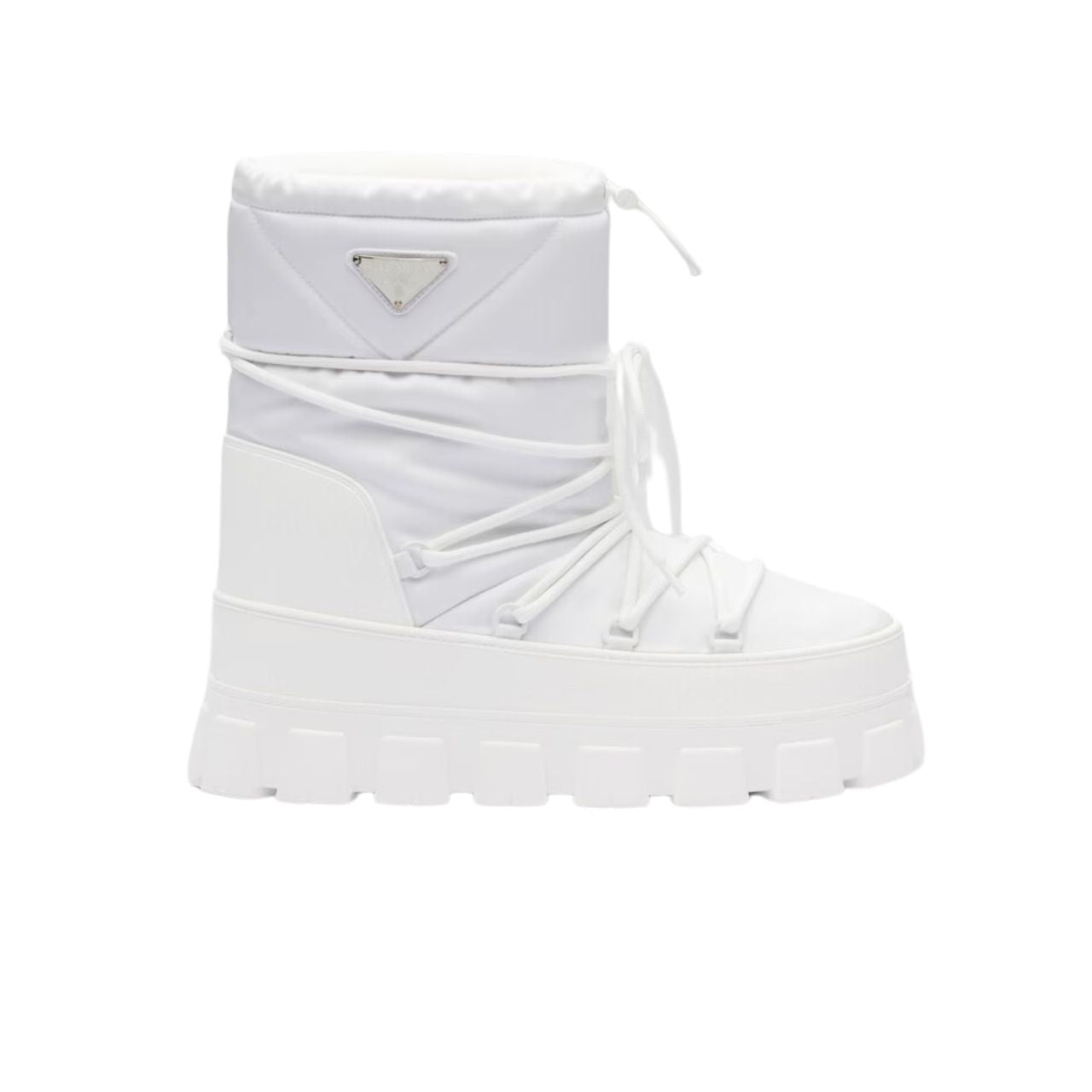 PRADA NYLON GABARDINE APRÈS SKI BOOTIES WHITE 2U007N 3LFV F0009 F 040