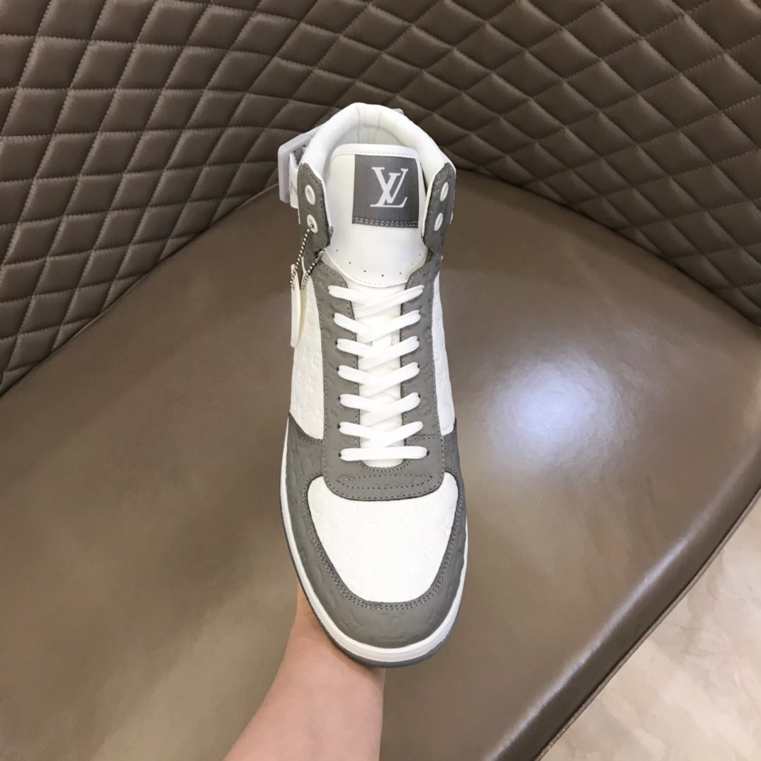 LV RIVOLI TRAINER BOOTS GREY