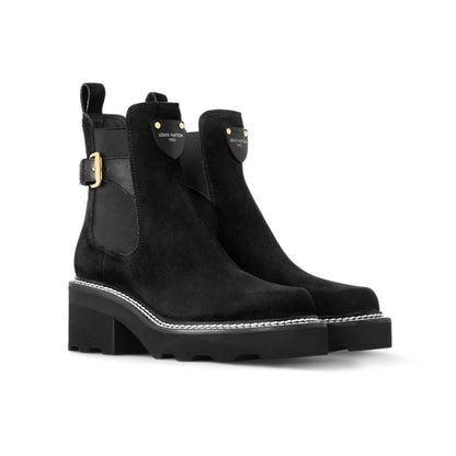 LV LV BEAUBOURG ANKLE BOOT SUEDE IN BLACK 1ACKCJ