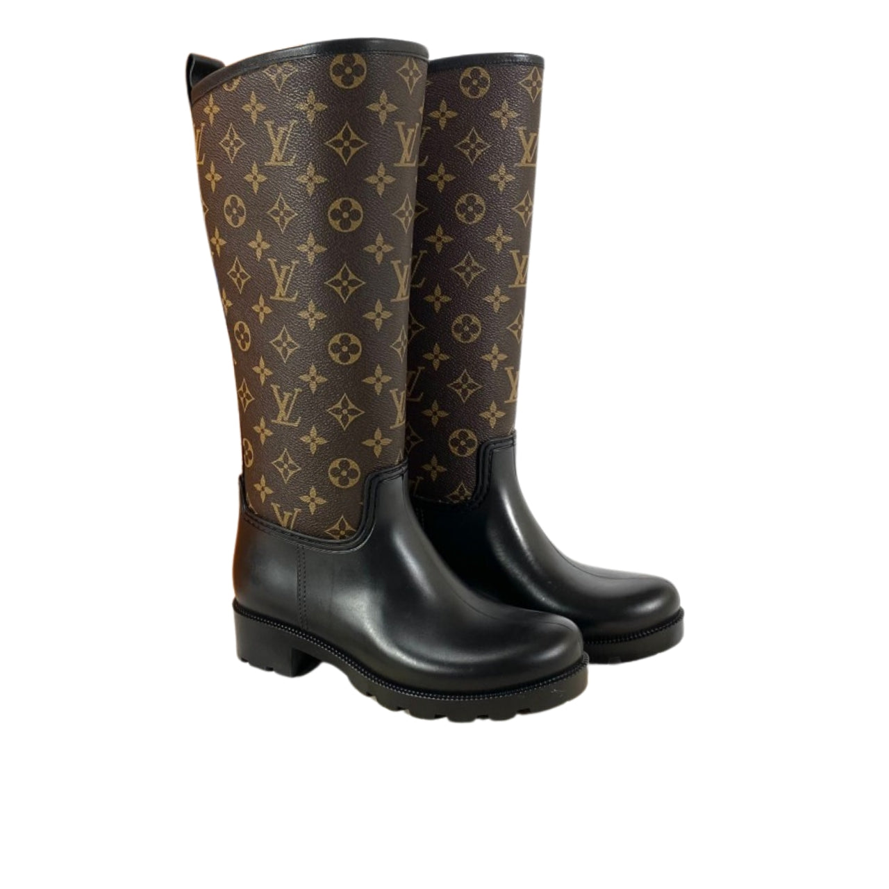 LV ASPEN PLATFORM ANKLE BOOT MONOGRAM BROWN