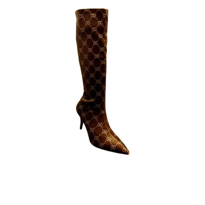 DIOR WOMEN'S GG KNEE-HIGH BOOT BROWN