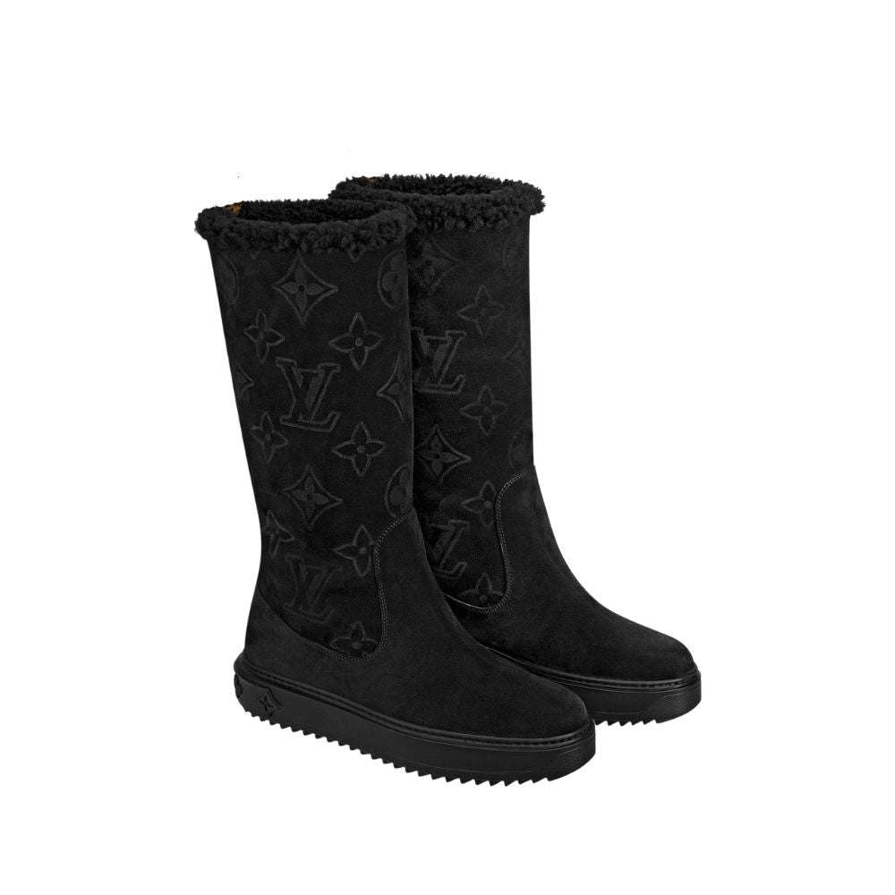 LV SUEDE MONOGRAM BOOTS BLACK