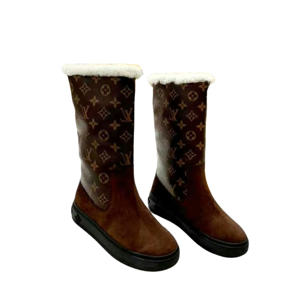 LV SUEDE MONOGRAM BOOTS BROWN